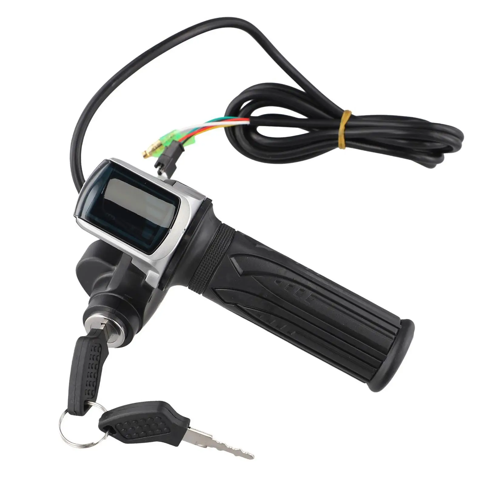 Poignée d'accélérateur pour Scooter électrique 36V/48V/60V, avec verrouillage à clé, indicateur d'alimentation, contrôle de vitesse, guidon, accélérateur d'accélérateur pour scooter électrique: jaune clair