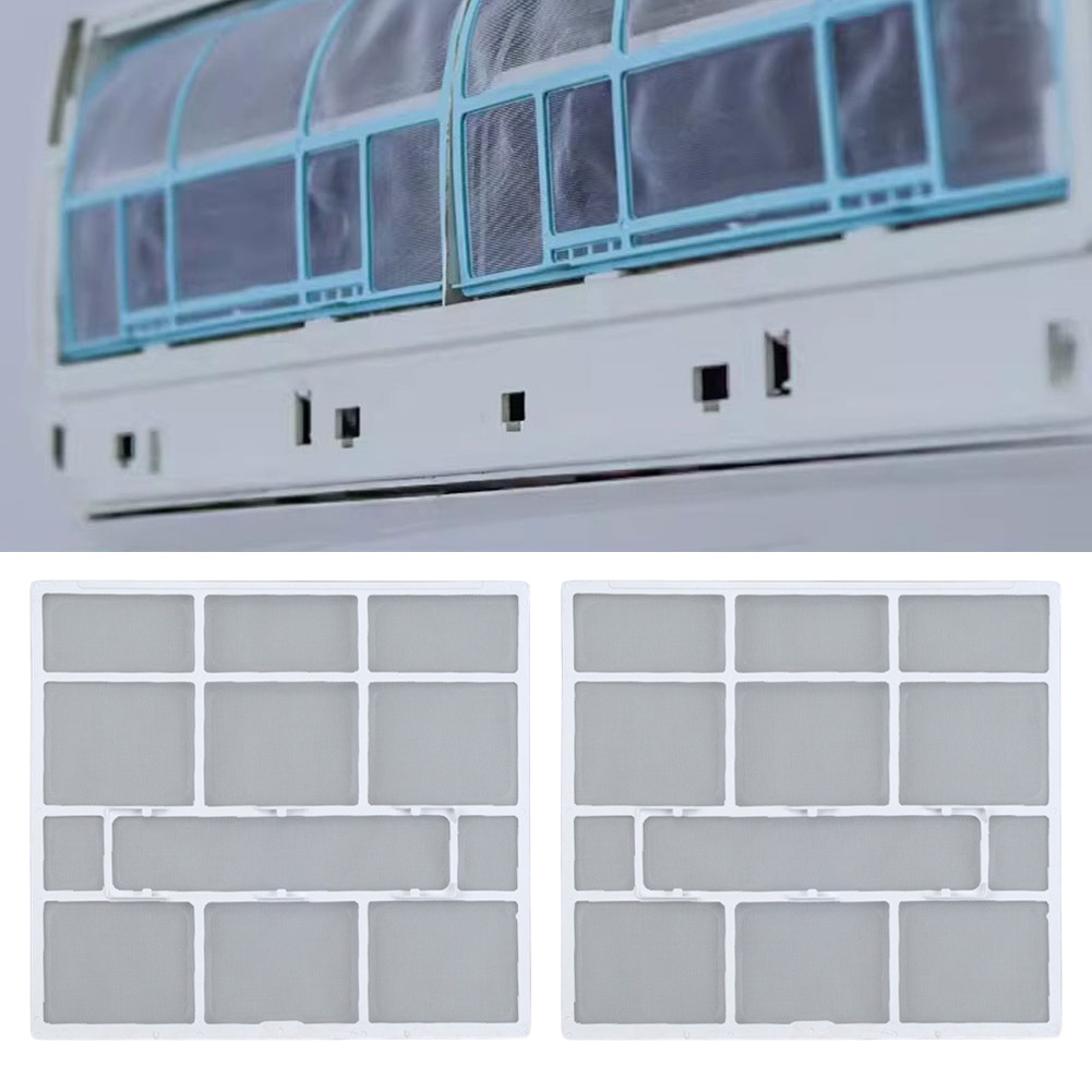2 Pçs/set Plástico Ar Condicionado Filtro Malha Unidade Interna Pendurado Tela de Poeira Acessórios de Filtro de Ar Condicionado Doméstico: BRANCO