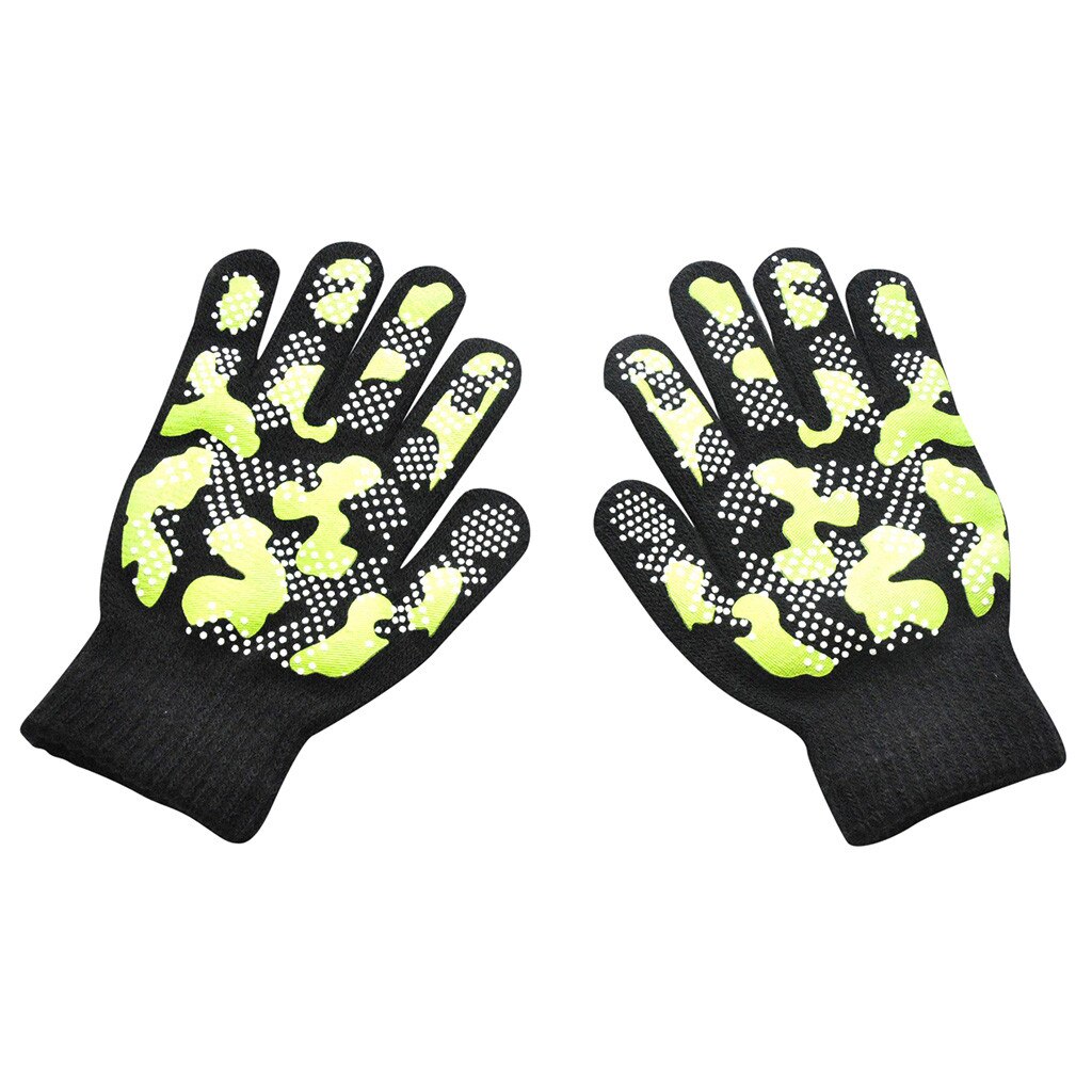 Kids Winter Handschoenen Jongens Meisjes Kinderen Winter Warm Gebreide Wapiti Camouflage Pint Screen Leuke Handschoenen Guantes Invierno: Yellow 