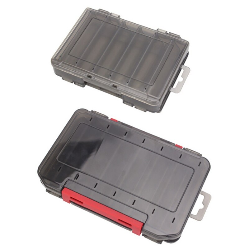 Portable Fishing Lure Box Tackle Box Double-decker Sub-bait Box Bait Fishing Gear Storage Boxes Double Sided Tackle Box