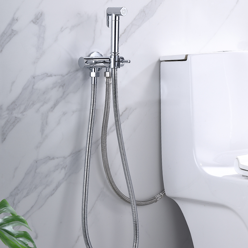 Bidets Kraan Chrom/Zwart/Goud Wc-reiniger Set Douchestraal Bidet Spuit Wc Kranen Wall Mounted Douche Bidets