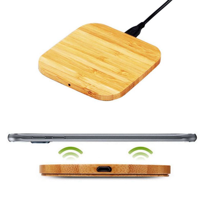 Draagbare draadloze qi-oplader, slanke houten oplader voor iphone 8/ , iphone 8 plus/iphone x, draadloze oplader voor smartphones, voor sam
