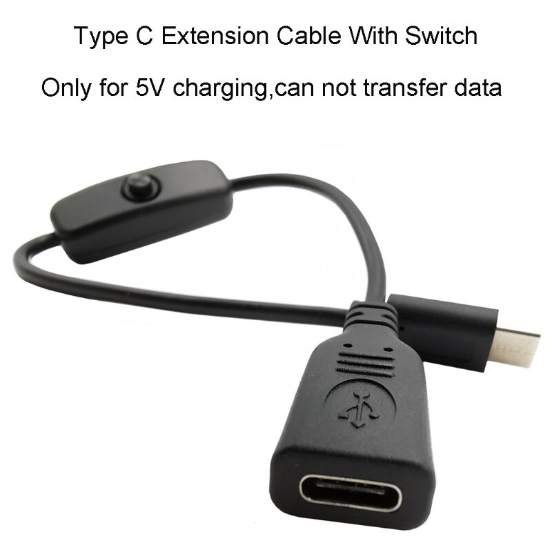 5V Usb C Voeding Cord Type C Male Verlengkabel Op Uit Schakelaar Voor Raspberry Pi 4 Smartphone Tablet Pc