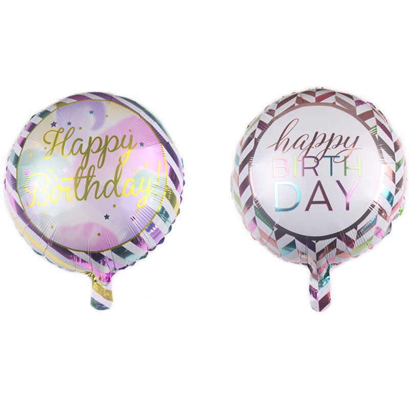 Round 18inch Happy Birthday Foil Balloon Birthday Party Decorations Adults Helium Balloons Baby Shower Kids Decor Air Balls