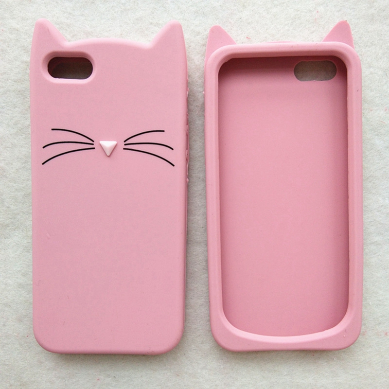 Tecknat fodral till iphone 5 5s 3d silikon mjukt tpu katt telefonskal till apple iphone 5s se2016 fundaskal för flickor