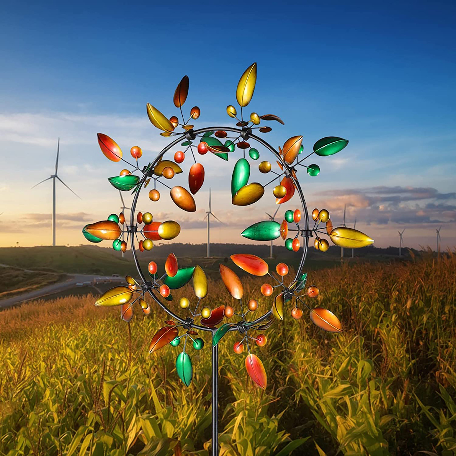 Garden Metal Windmill-Kinetic Metal Wind Spinner Catcher Sculptures Move with The Wind, Lawn Wind Spinners Outdoor Decoration