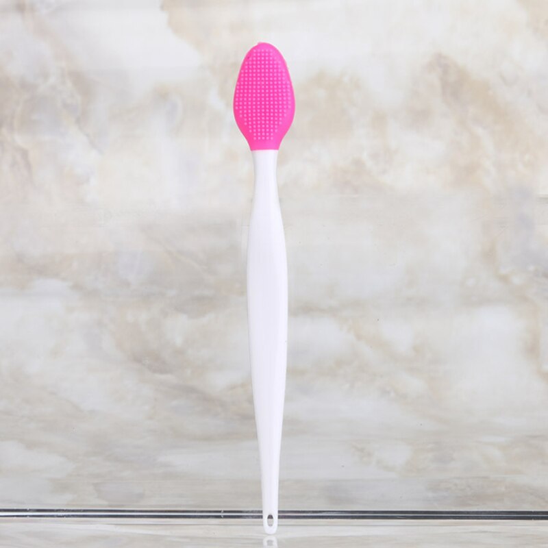 Alto Qu 2 uds los labios y la nariz cepillo de silicona exfoliante de labios cepillo de doble labio suave nariz exfoliante limpiador herramienta: Rojo