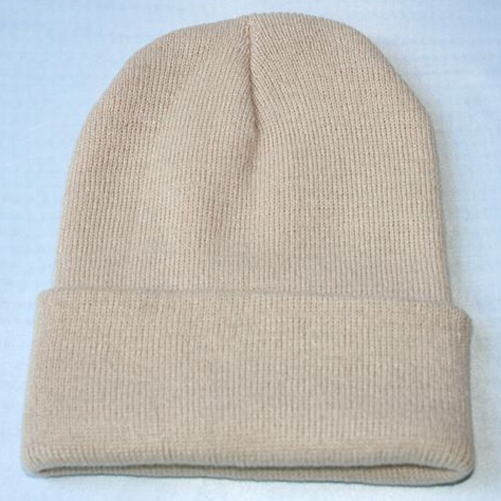 Berretto lavorato a maglia Unisex Slouchy berretto Hip Hop cappello da sci caldo gronda Hairball cappello lavorato a maglia protezione dell'orecchio caldo cappello di lana berretto alla moda Cap50: Cachi