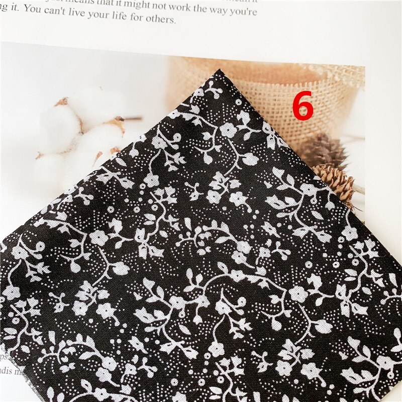 50*150cm preto liso fino retalhos tecido de algodão floral série azul charme quartos pacote costura: black6