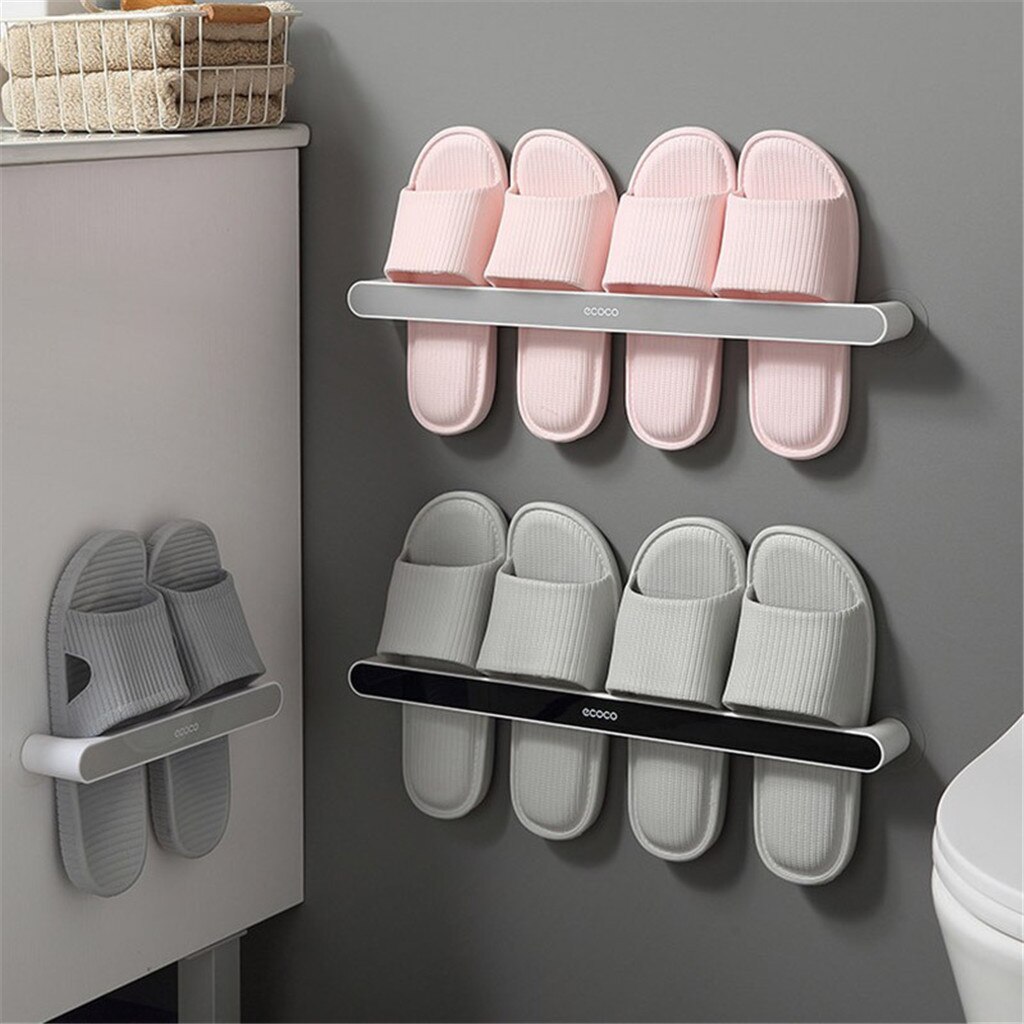 Slippers Rack Slippers Organizer Muur Gemonteerde Rack Punch Plastic Gratis Rek Voor Thuis Achter De Deur Magazijnstelling te Installeren