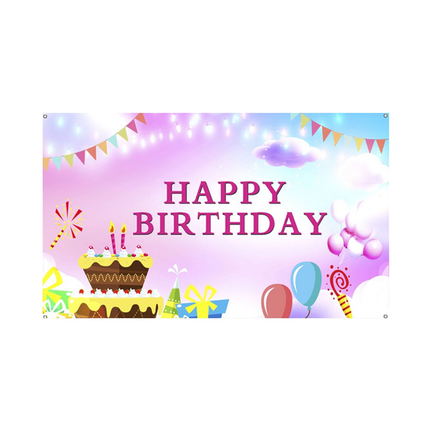 Verjaardag Achtergrond Banner Photo Booth Props Party Decoraties Met 4 Metalen Gaten Voor Kinderen Volwassenen Verjaardagslevering: 3