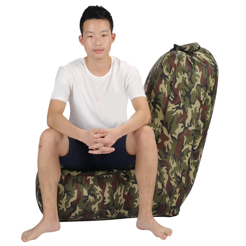 Bærbar oppustelig lounger sofa luft sovesofa stol til camping strand rejse