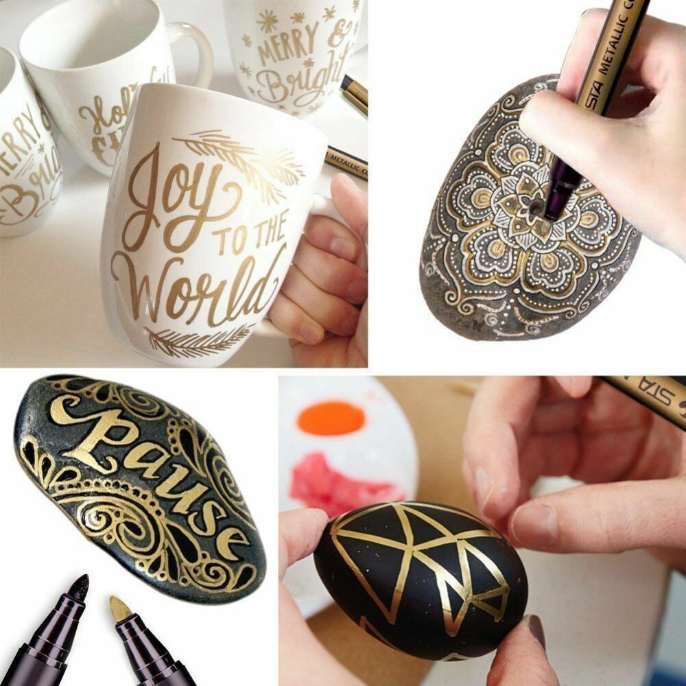 Kawaii 10-Farben-metallisch-Marker, dauerhaft, wasserfest, Farbstift, Schreibwaren, DIY, Manga, Zeichnung, Bastelstifte, Malerei