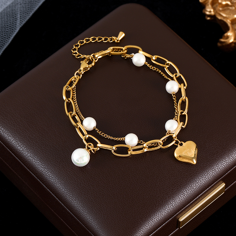 GANEMLY 316L Rvs Groene Kristal Klaver Armband Voor Vrouwen Mode Pols Ketting Waterdichte Sieraden Bijoux: Roest Rood