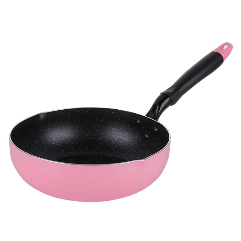 YiHAO-Sartenes antiadherentes de Color rosa para cocina de Gas y de inducción, antiadherentes, sin cubierta, 26CM