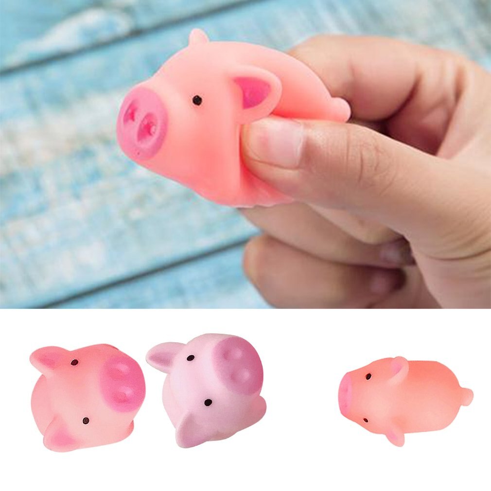Cartoon Soft Cute Pink Pig Tricking Children Toys Venting Pig Squeezing Music Pinch Called Decompression Vent Toy