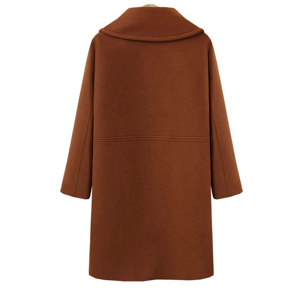 Women Autumn And Winter Coat Woolen Coat Female Mid-long Korean Loose Temperament Women's Outerwear Woolen Coat