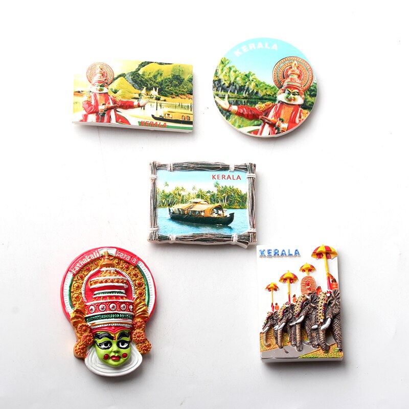 fridge magnets 3d Resin refrigerator stick Kerala India refrigerator tourist souvenirs porcelain dolls collection