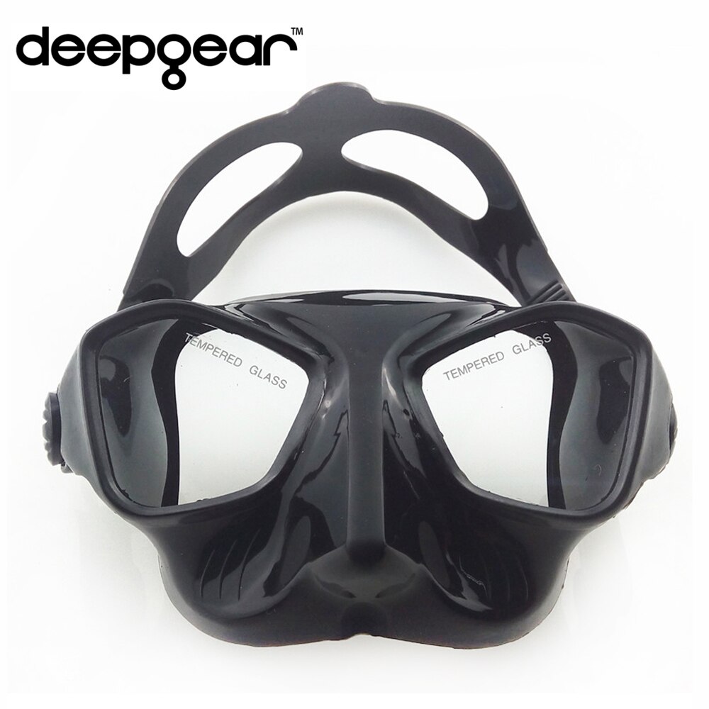 Deepgear spearfishing gear sort lavprofil spearfishing maske og fleksibel silikone snorkel fridykning maske og snorkel sæt