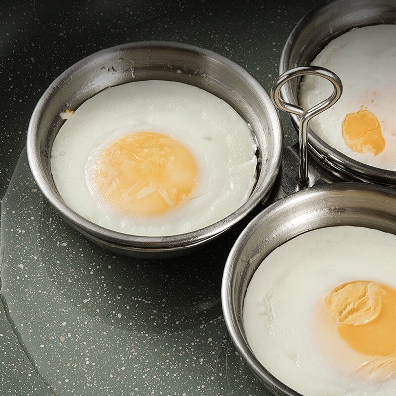 Escalfadores de huevos antiadherentes de acero inoxidable, utensilios de cocina escalfados, utensilios de cocina para tortitas, 1 ud.