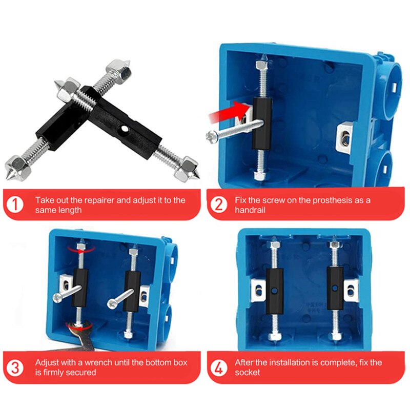 10 pièces 118/86 Type interrupteur prise Cassette vis tige de Support montage mural boîte de commutation Kit de réparation interne entretoises de cachette outils de réparation