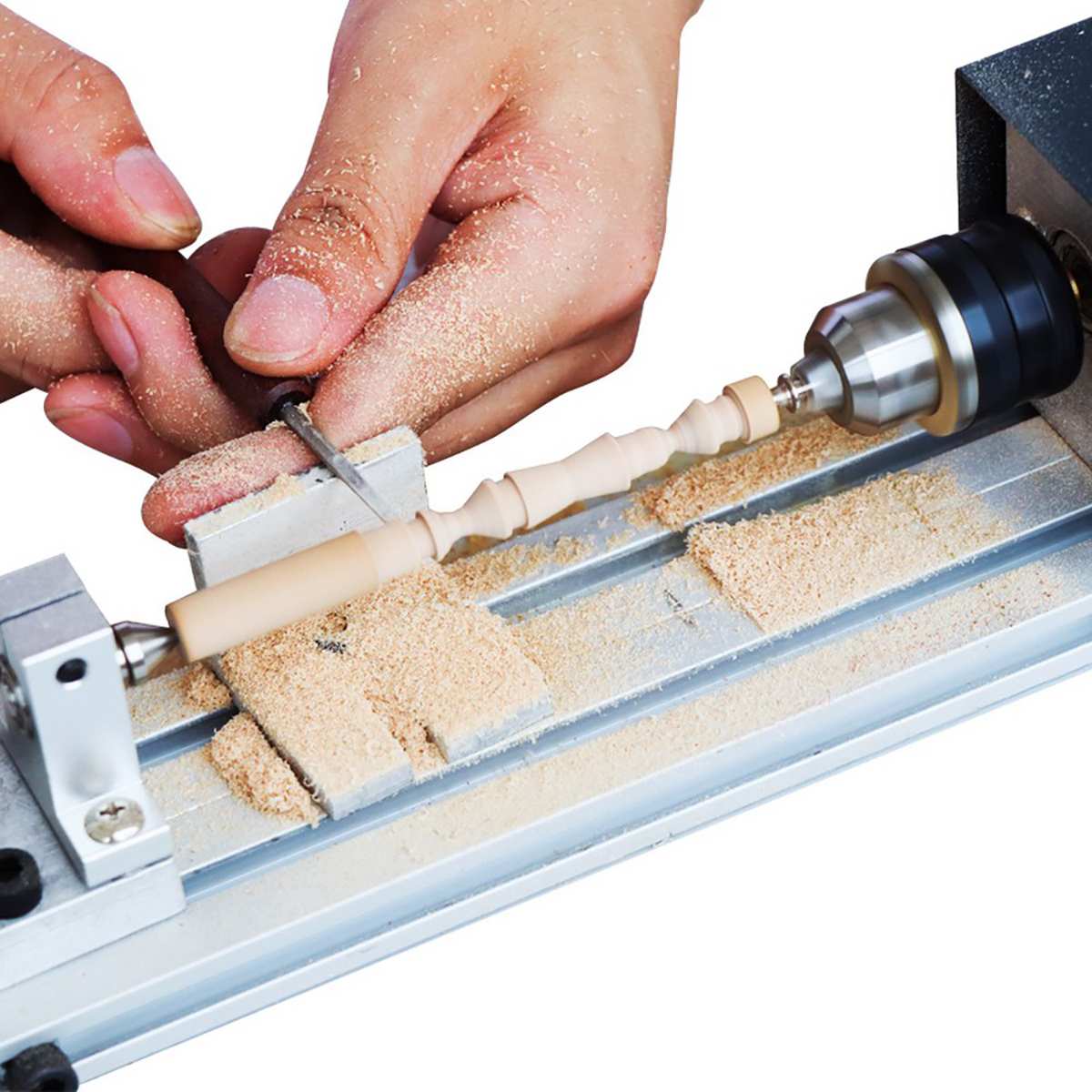 Mini Draaibank Kralen Machine DIY Houtbewerking Draaibank Polijsten Slijpen Boor Tool Carving Cutter Hout Draaibank 100W Polijsten Boor Tool