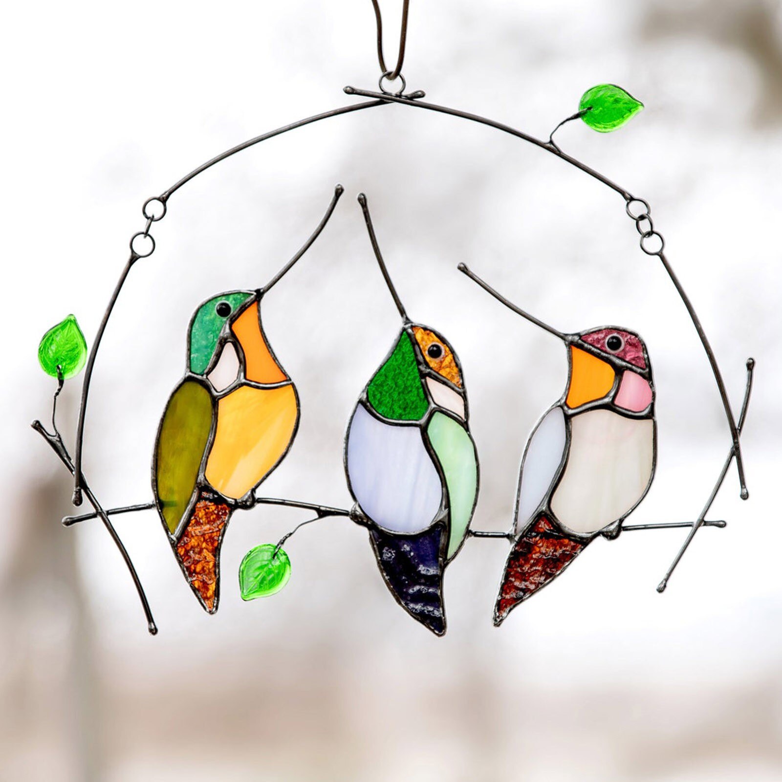 Acryl Vogel Wand Decor Indoor Wand Kunst Skulptur Hängen Fenster Handwerk Kette Hängen Ornament Home Garten Dekoration #36
