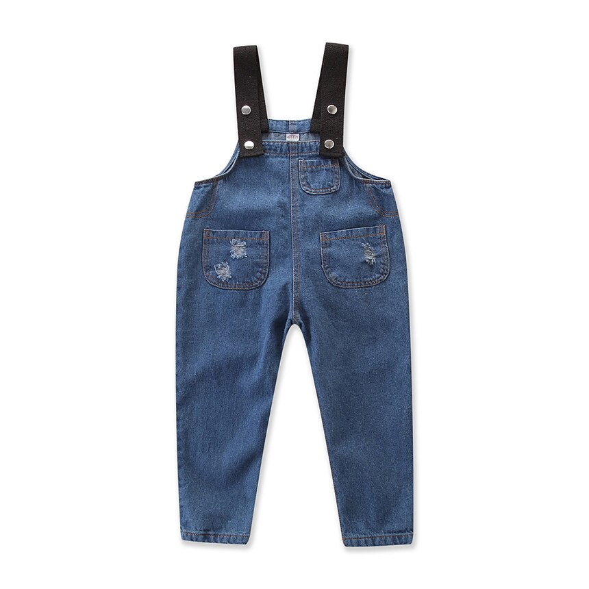 Baby Jongens Denim Overalls Kinderen Gebroken Gat Broek Meisje Riem Casual Jeans Broek Baby Jumpsuit Boutique Kids Kleding