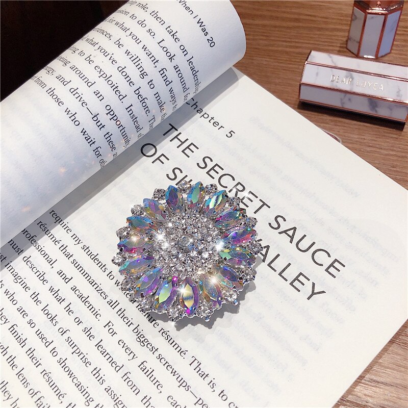 Brilho diamante cristal glitter anel do telefone móvel fivela dobrável suporte de capa traseira do telefone móvel colar feminino
