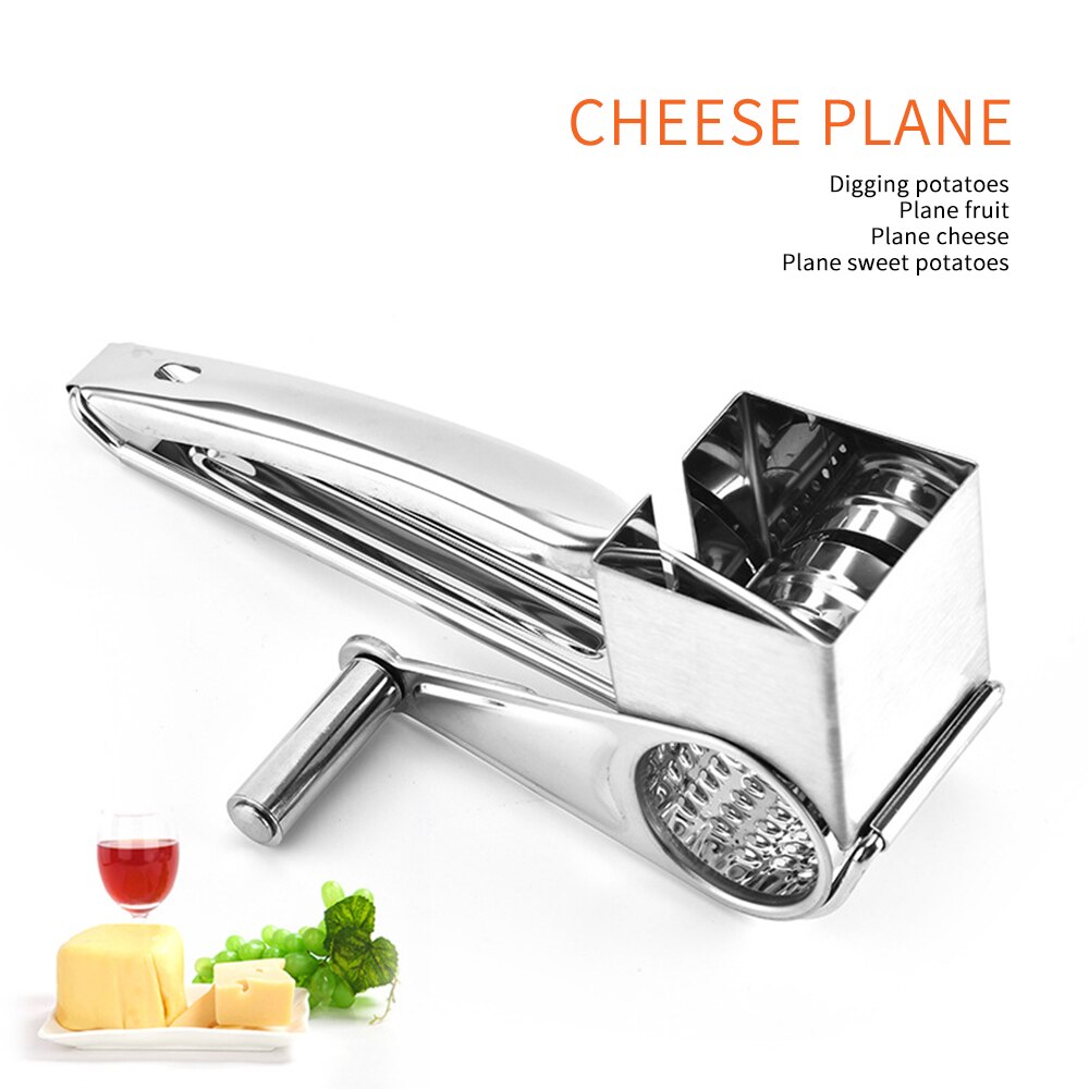 Rotary Cheese Grater Stainless Steel Cheese Shredder Multifunction Cheese Slicers Garlic Grinder Kitchen Gadget Cheese Tool