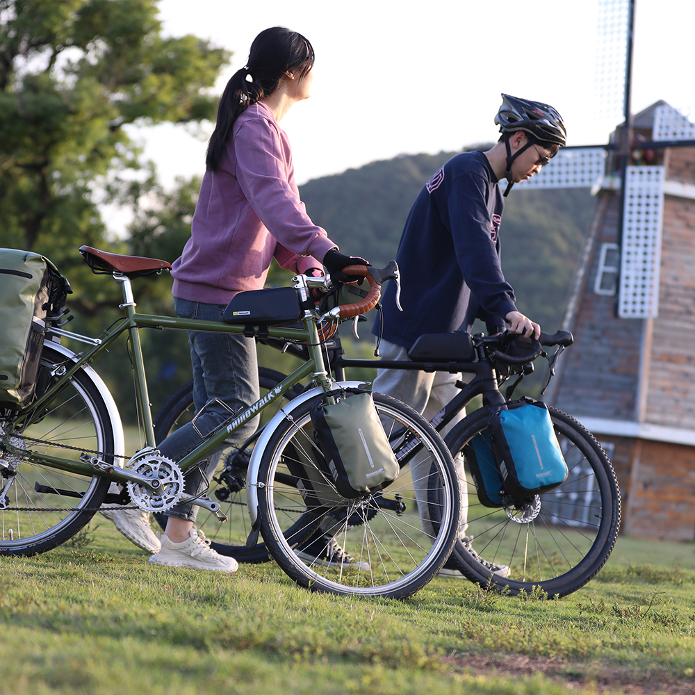 Rhinowalk bolsa para garfo dianteiro de bicicleta, à prova d'água, 4l-6l, liberação rápida, para mtb, bicicleta de estrada, scooter, ciclismo, bolsa de ombro, armazenamento