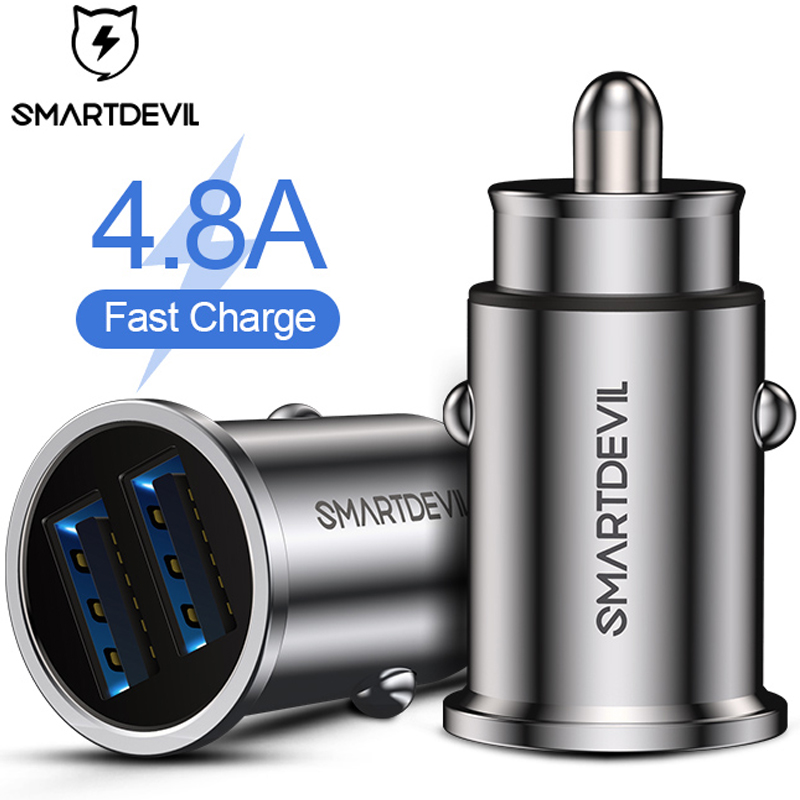 Smartdevil Usb Autolader Quick Lading 4.8A Mobiele Telefoon Oplader 2 Usb-poort Fast Charger Voor Iphone Samsung Tablet Auto -Charger
