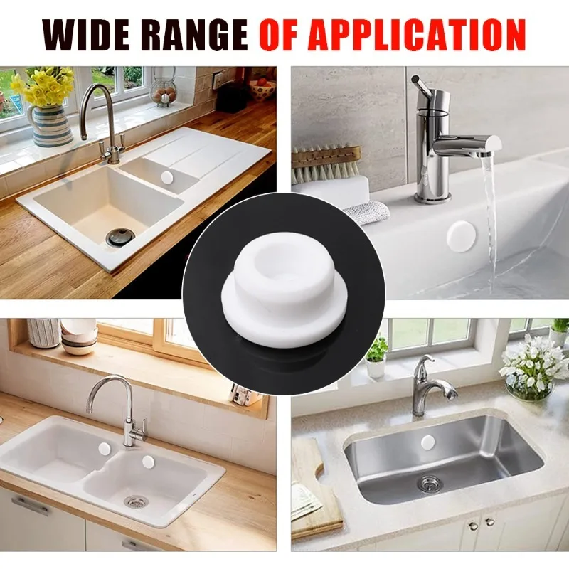 5/1PCS Wash Basin Overflow Ring Kitchen Bathroom Sewer Drain Cover Sink Seal Plug Bathtub Rubber Stopper for Kitchen Accessories