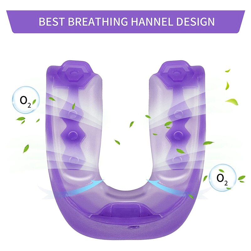 ELOS-2Pcs la protezione di bocca di calcio con la cinghia, bocchino molle di calcio della protezione di bocca della gioventù, protezione di bocca di sport per la boxe, Rugby