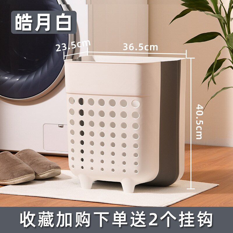 Foldable Basket Laundry Basket Toy Storage Box Large Capacity Bag Cotton Washing Dirty Clothes Big Basket Organizer Bin: white