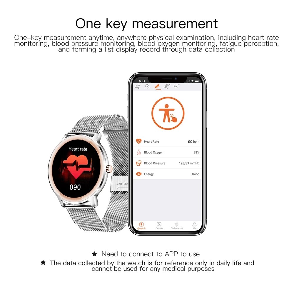 PLUMZONG Smart Watch Women Waterproof Smartwatch Multi-sports Heart Rate Monitor Blood Pressure Oxygen Fitness Bracelet for Lady