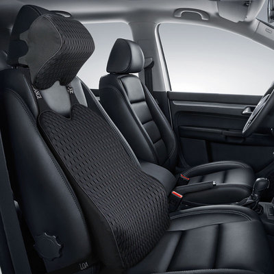 Breathable Car Seat Cushion Memory Foam Headrest Neck Pillow Lumbar Back Support Set Driver and Passenger Headrest Backrest