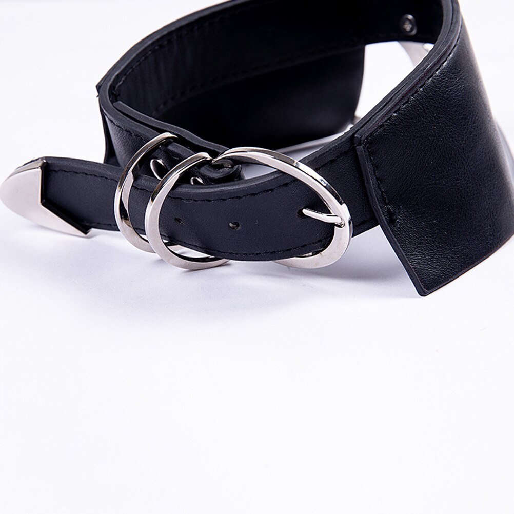 Punk Women Necklace PU Leather Chic Moon Pattern Women Collar Belt Choker Gothic Necklace