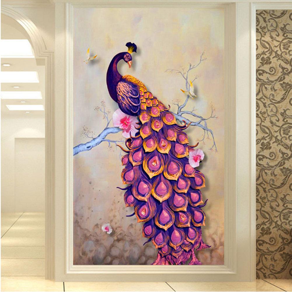 40x30cm Peacock 5D Diamond Painting Embroidery DIY Cross Stitch Craft Home Decor