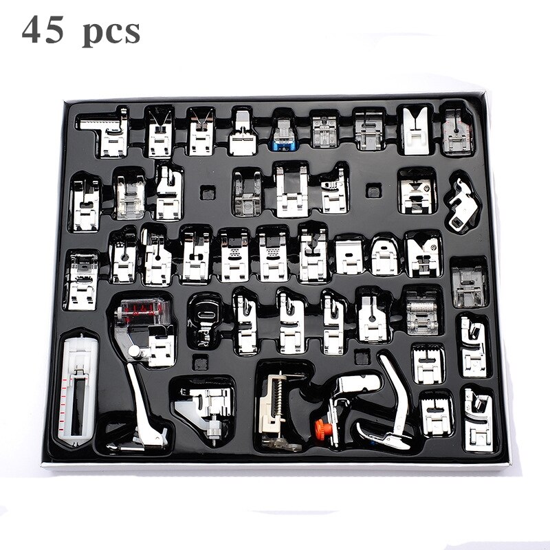 32/52/62/72 pcs Sewing Machine Supplies Presser Foot Feet for Sewing Machines Feet Kit Set With Box For Brother Singer Janome: 45 pcs