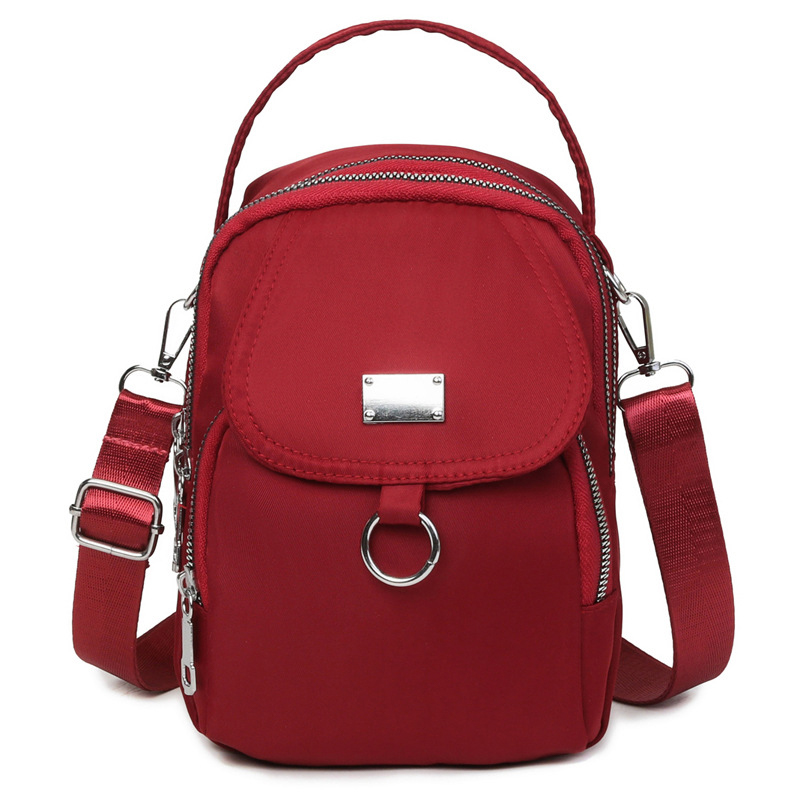 1pc dam casual messenger bag axelväska enfärgad multifunktionell handväska flerskiktad lätt oxfordväska crossbody: Vit