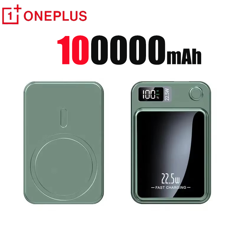 Oneplus 200000mAh Draadloze Magnetische Power Bank 22.5W Snel Opladen Draagbare Externe Batterij PowerBank Magsafe voor iPhone Huawei: Transparant