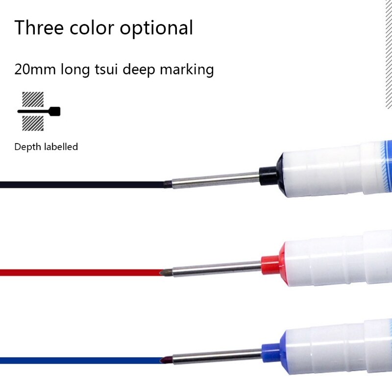 20mm cabeça longa marcadores banheiro carpintaria decoração multi-purpose buraco profundo marcador canetas