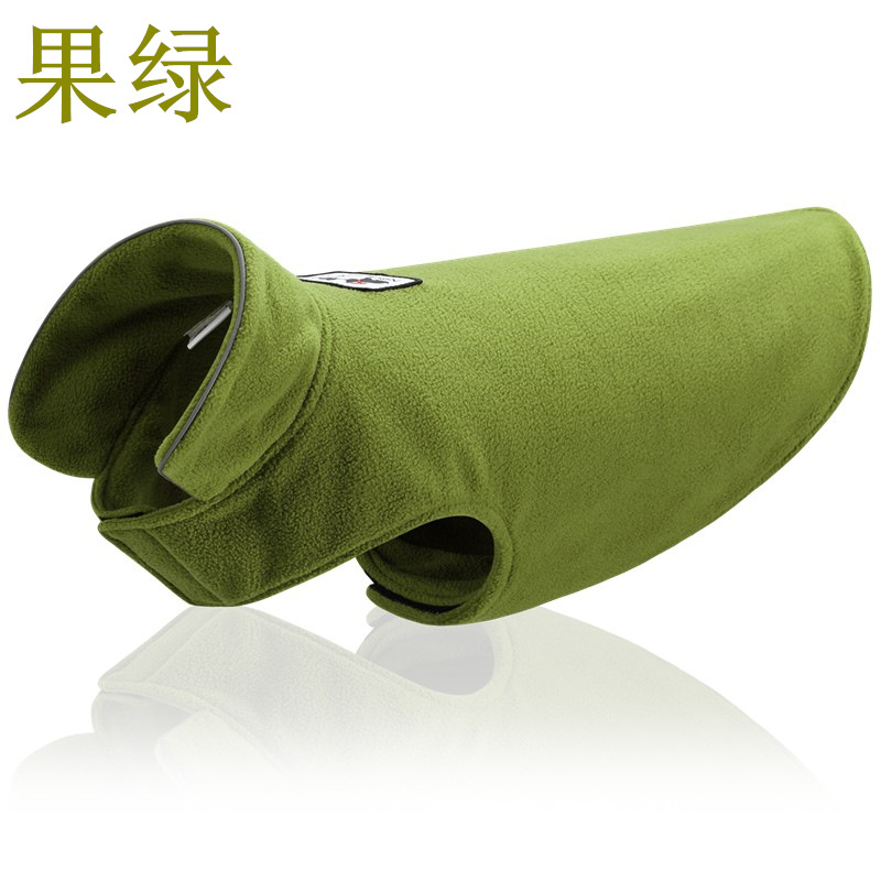 Vendbar kjæledyrjakke vinter varm fleece hundeklær for små mellomstore hunder fransk bulldog kostyme stor hundejakke labrador: Xs / Grønn