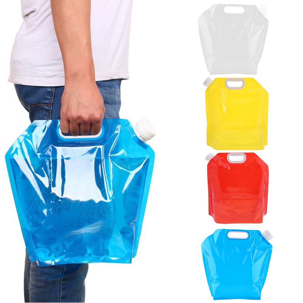 Plegable bolsa de agua contenedor PE insípido sello de seguridad ligero beber bolsas para almacenar agua para Camping de senderismo Picnic