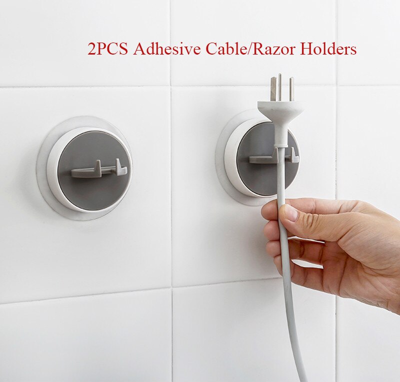 Kitchen Paper Holder Sticke Rack Roll Holder for Bathroom Towel Rack Estanterias Pared Decoracion Tissue Shelf Organizer: 2pcs Razor holders
