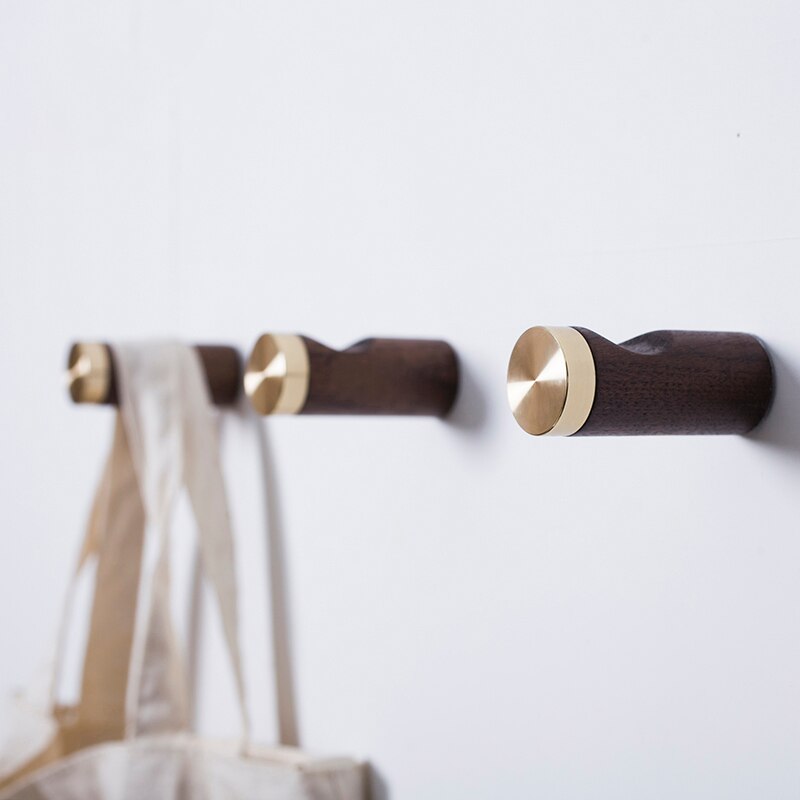 Appendiabiti da salotto in stile giapponese in legno di design unico in ottone