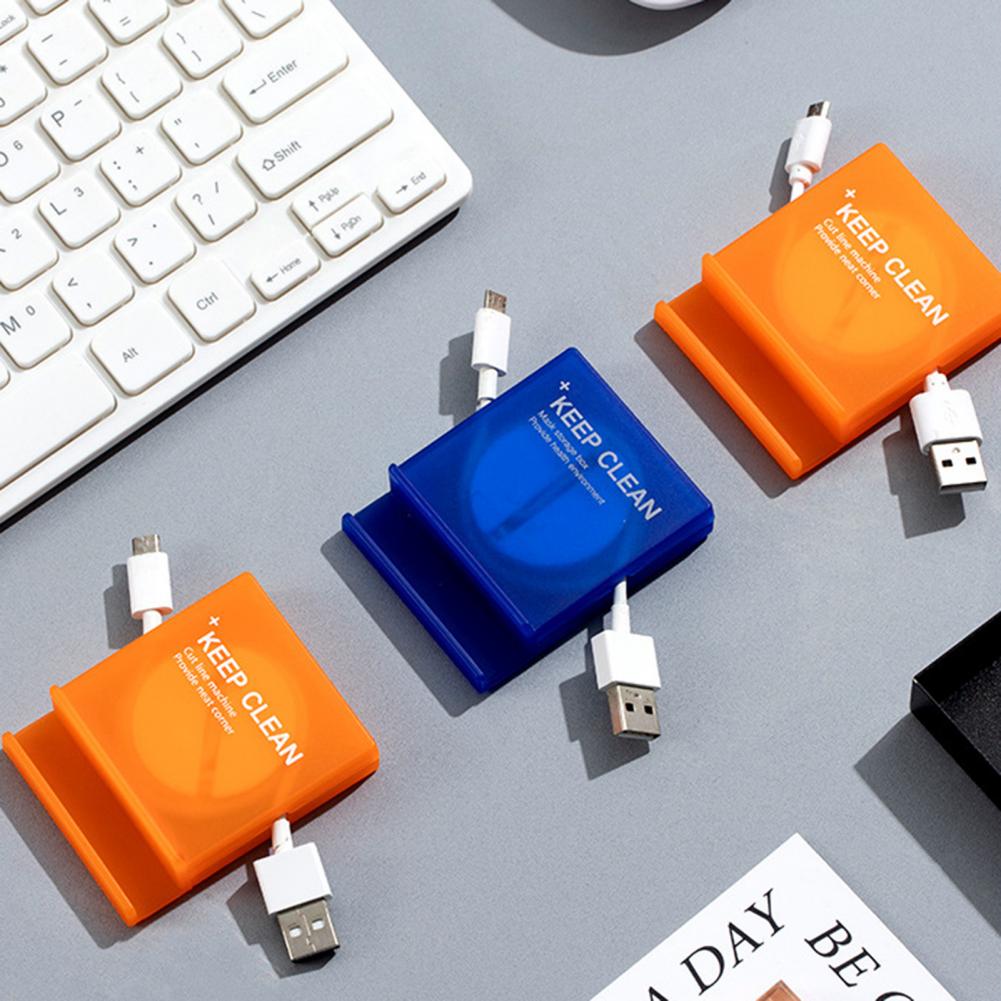 2Pcs Data Wire Winder Box Useful Retractable Cable Cord Organizer Practical Cord Cable Storage Box