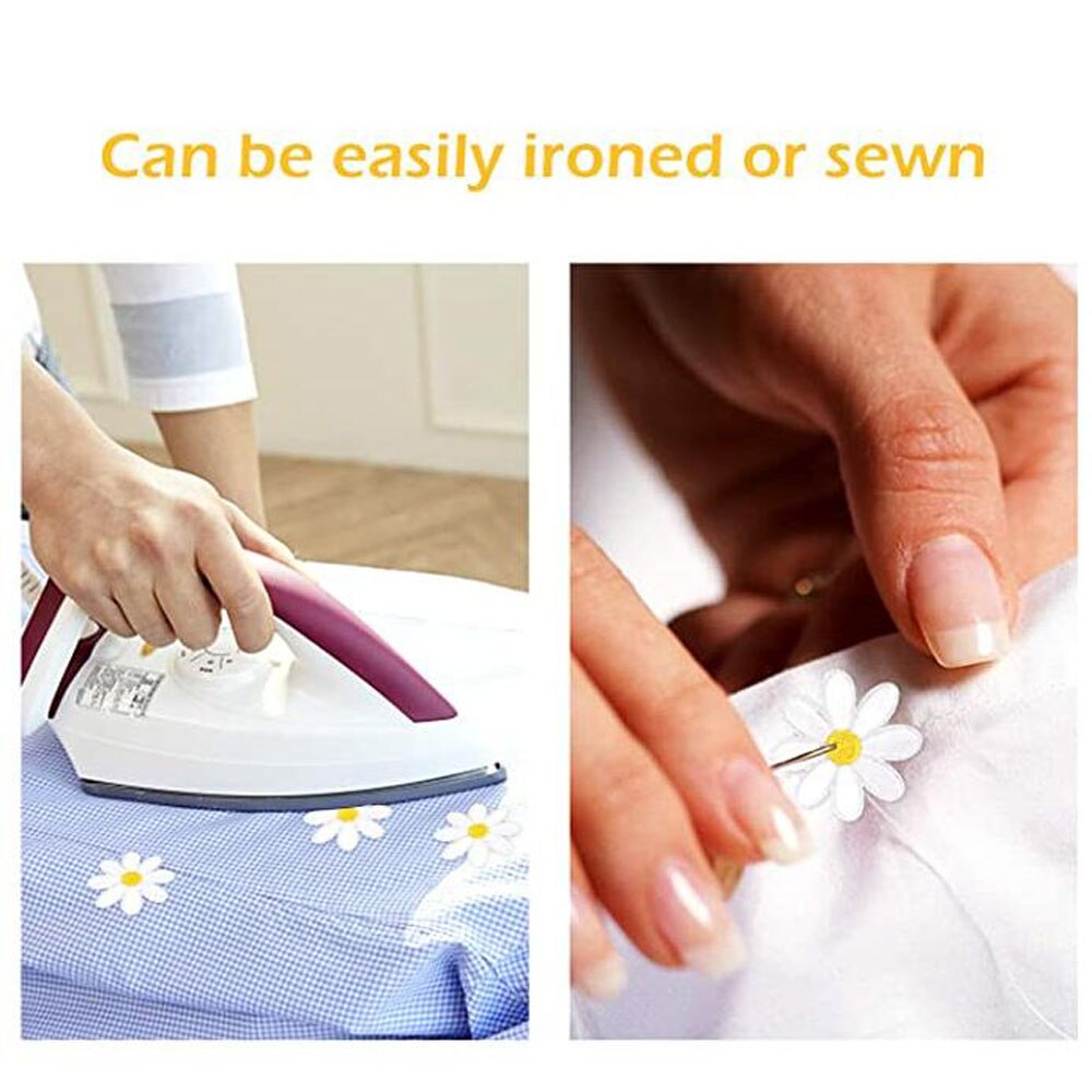 10 stk tusindfryd blomst strygelapper tøj broderet sy applikation reparation patch scrapbog