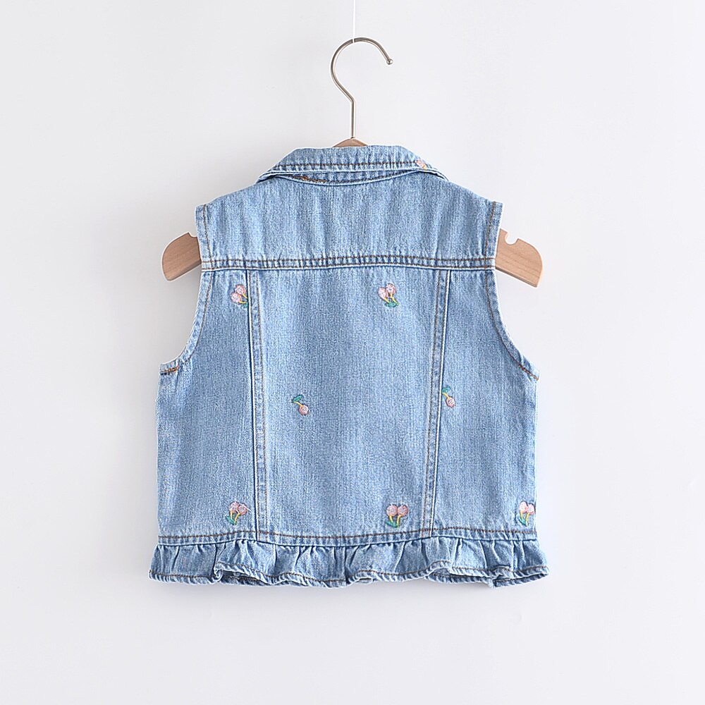 Babyinstar-Chaleco vaquero de para bebés y niños, prendas de vestir, bonitos para niña, bordado, estilo encantador